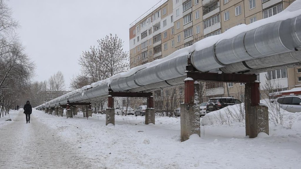 Тепловая сеть и теплоснабжение городских кварталов зимой